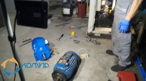 Смена двигателя на компрессоре ДЭН 11