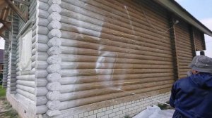 #Грунтование фасада деревянного дома. Грунтовка-#Teknos