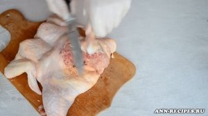 Курица без костей, запеченная с апельсинам. Удаление костей из курицы