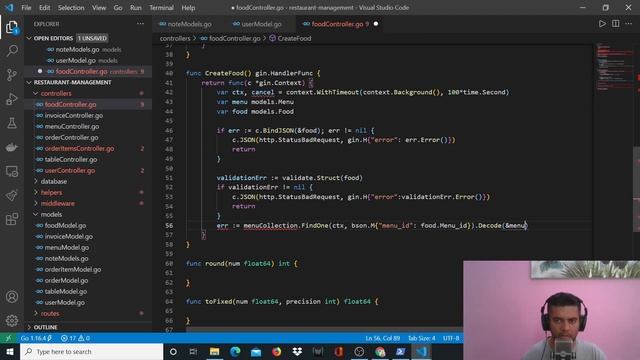 GOLANG PROJECT - Restaurant Management Backend, PART - 7 ⛱️