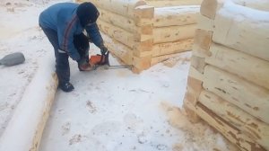Нумерация бревен сруба перед транспортировкой.