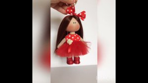 Текстильная кукла-брелок ростом 16 см