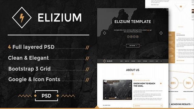 Elizium - One Page PSD Template | Themeforest Website Templates and Themes смотреть онлайн
