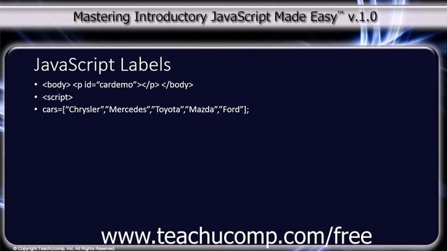 JavaScript Training Tutorial JavaScript Labels