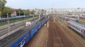 Электропоезда ЭД4М-0091 Рэкс, ЭД4М-0489 ЦППК станция Москва-Пасс. Киевская 4.09.2020