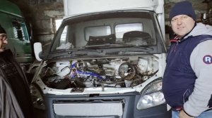 Газель, первый запуск на двигатели от Марк 2,   после переоборудования