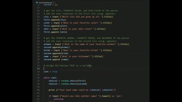 creating a MUSIC NAME GENERATOR ? ~ Python Project Ideas 006