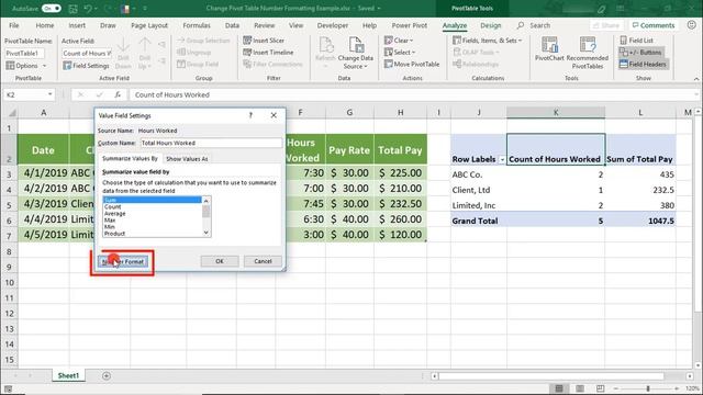 How to Change the Number Formatting in an Excel Pivot Table - Excel Tutorial
