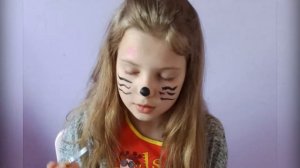 АКВАГРИМ КОТИК. Детский тьюториал. Делаем аквагрим дома. CATS FACE PAINTING.