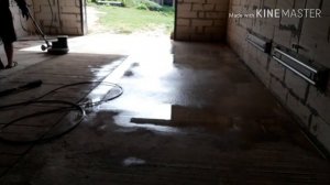 Стройка Гаража10×11м. Бетонный пол, шлифовка  своими руками, и Как подшили потолок в кратце