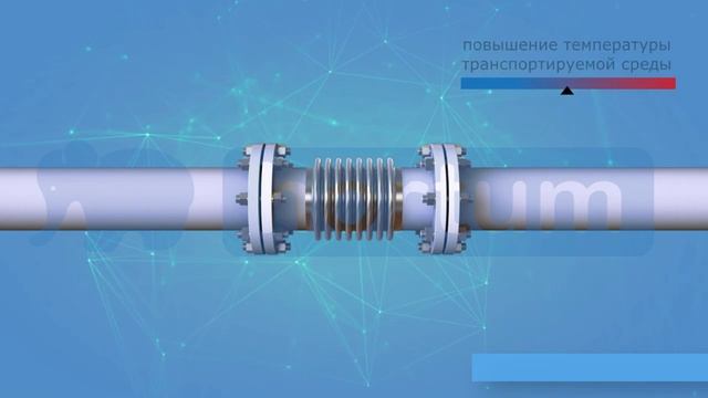 Принцип работы_КСОFр (осевого сильфонного компенсатора с фланцевым соединением)