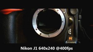 Nikon D3 9fps shutter filmed by Nikon J1 at 30fps and 400fps