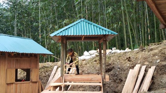 build a 2-storey small house: make stairs - parapet - life in the forest - 200 days of bushwalking смотреть онлайн