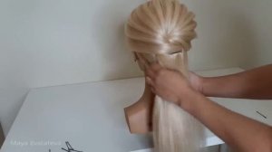 Легкий текстурный пучок.Красивые прически.Detailed training on hairdresses.Beautiful hairstyles.