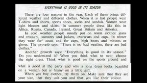 ТЕКСТ EVERYTHING IS GOOD IN ITS SEASON Lesson 2 УЧЕБНИК 4 КЛАСС ВЕРЕЩАГИНА АФАНАСЬЕВА