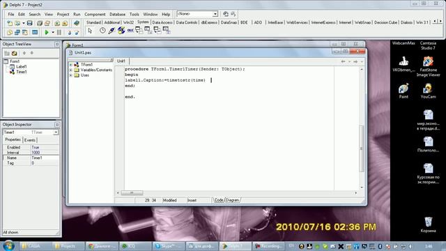 Делаем часы ( Обучение Delphi 7 ) смотреть онлайн