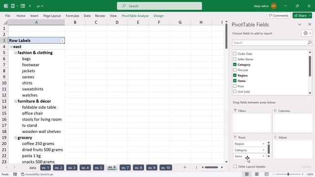 Excel Pivot Table EXPLAINED with 10 Different Examples | Pivot Table in excel | Pivot Table Tutoria