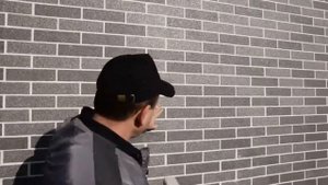 Фасад дома из АМК - темно серый микс