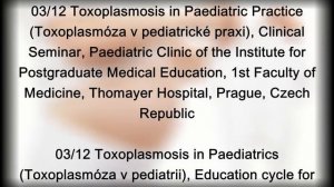 0. Toxoplasmosis (not only) in pregnancy