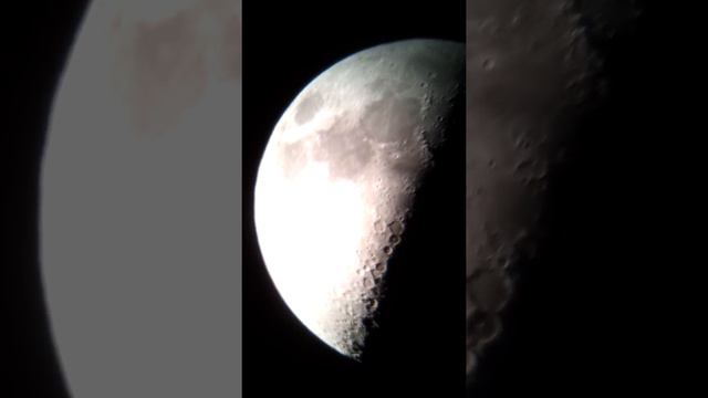 Луна в телескоп - рефлектор. The moon through a telescope - reflector