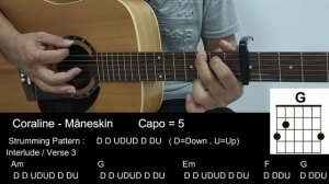 Coraline - Måneskin - Guitar Tutorial