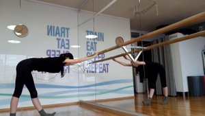 Комплексом упражнений из направления "Растяжка у станка"