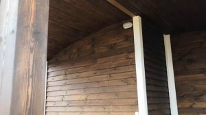 Баня с навесом под машину, хозблоком и нишей под дрова