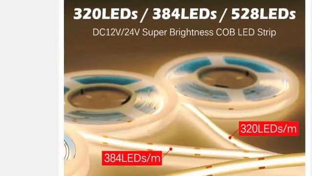 Светодиодная лента COB высокой плотности, гибкая LED лампа смотреть онлайн
