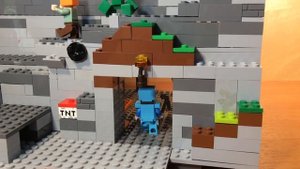 LEGO  САМОДЕЛКА MINECRAFT [ большая гора, грифер , пещера ]