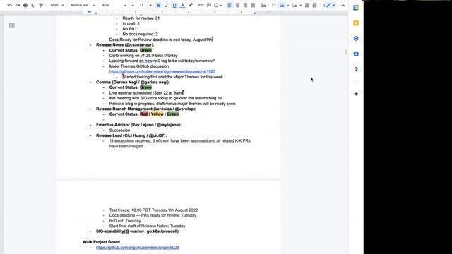 SIG Kubernetes Release Team Bi-Weekly Meeting for 20220809 (v1.25) смотреть онлайн