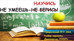 Демоверсия варианта Профильного ЕГЭ. Профиль 2024. Разбор варианта. НОЯБРЬ.