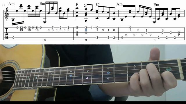 Ballade Pour Adeline (Richard Clayderman) - Easy Fingerstyle Guitar Playthrough Tutorial With Tab смотреть онлайн