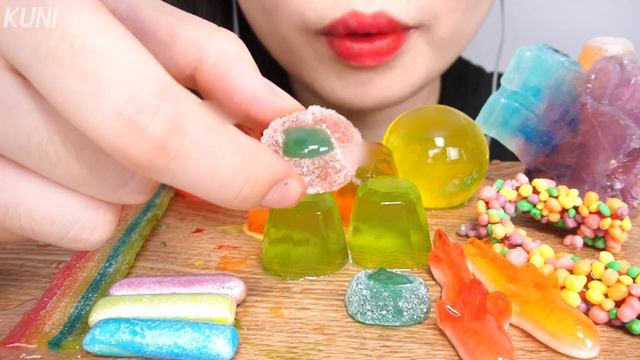 ASMR MOST POPULAR JELLY RAINBOW DESSERTS MUKBANG KOHAKUTO무지개 젤리 코하쿠토 디저트먹방 デザート POSTRES MÓNĂN DOLCI