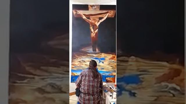 El Cristo de San Juan de Salvador Dalí / Copia / Óleo sobre lienzo / Pinta y no pares.