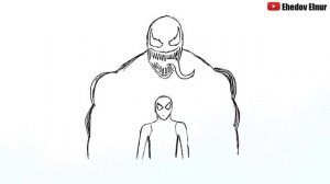 Как нарисовать Веном против Человека-паука