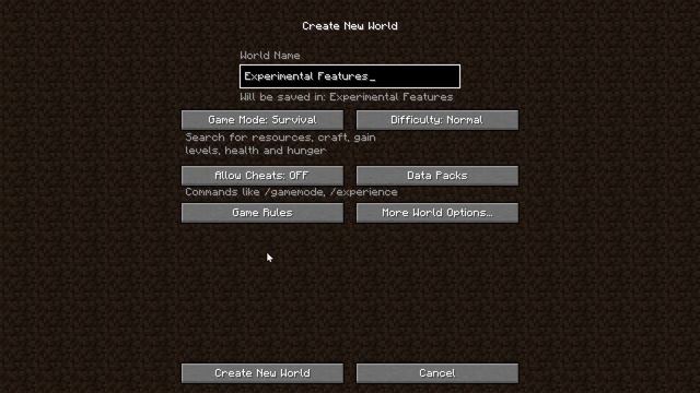 How To Access Experimental Features in Minecraft Java Edition