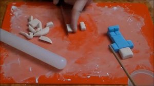 Стив. Торт майнкрафт из мастики.