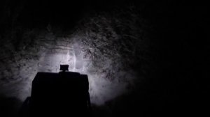 Мотобуксировщик "Мужик" ночная прогулка по глубокому снегу