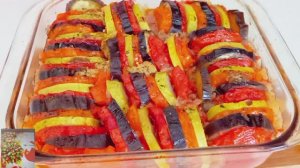 Рататуй / Овощное блюдо из баклажанов 🍆, кабачков, помидоров 🍅, запечённое в духовке