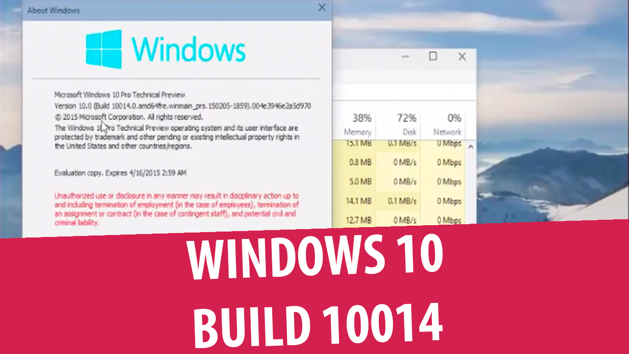 Windows 10 Technical Preview build 10014