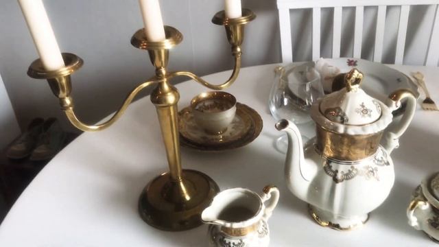 #декор# Красивая сервировка стола. Только винтажная посуда. Фарфор.