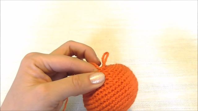 Мандарин крючком. Мастер-класс. Елочная игрушка.