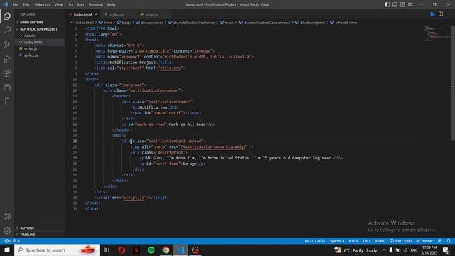 How to Make a Notification Page with HTML, CSS, JS | JavaScript Tutorial