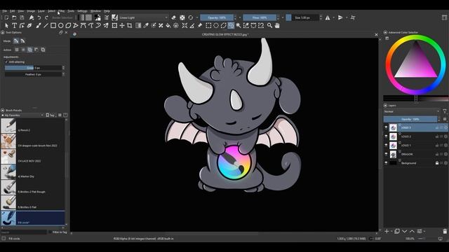 KRITA 5.1.5 - How to create a soft Glow in Krita