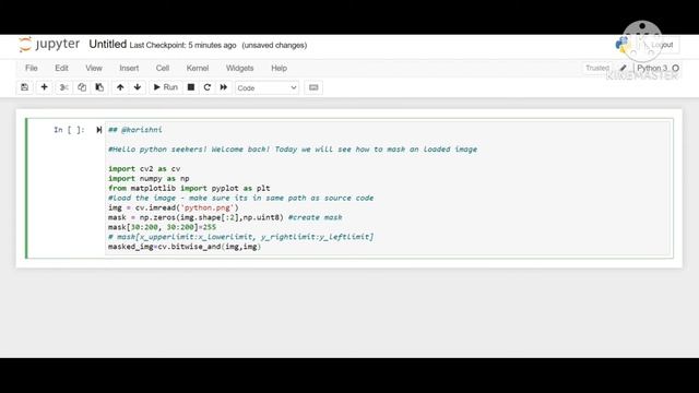 Masking of image using opencv in python #opencv #imageprocessing #python #python_seeker