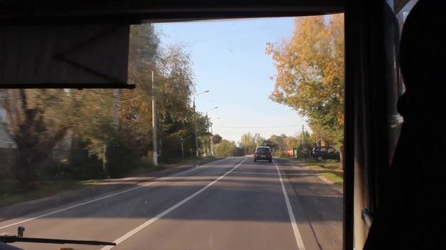 Осенний сентябрьский вечер и поездка на автобусе из Ступино в Жилево вдоль желтых лесов смотреть онлайн