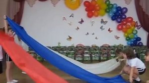 Танец с полотнами "Россия", МДОУ "Детский сад №22 "Радуга", с. Новоселицкое