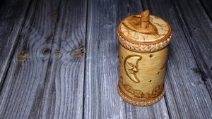 Туесок Месяц в облаках. Из бересты своими руками.