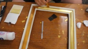 Золочение киота сусальным золотом