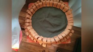 Декоративная подушка/сидушка/коврик из остатков драпа и меха